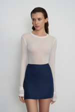 Mini skirt LIGHTNESS dark blue color