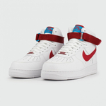 кроссовки Nike Air Force 1 Mid White Red Swoosh