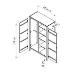 Dipriz Шкаф для одежды Карлос из сосны, 2 двери, 105х50х173, со штангой и полками, белый воск