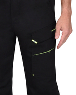 Костюм СИРИУС-ДЕКСТЕР куртка, брюки, черный с лимонной отделкой, тк. стрейч с ВО