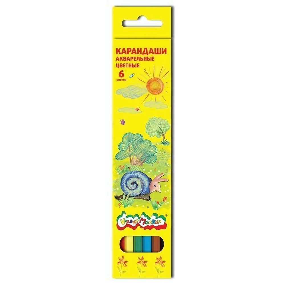 Карандаши 6цв. акварель (Каляка-Маляка)