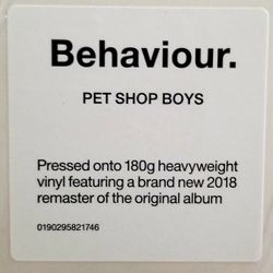 Pet Shop Boys. Behaviour (LP) Новая запечатанная виниловая пластинка