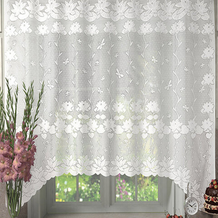 Занавеска "Л. 555", цвет белый, на шторной ленте, Беларусь.