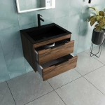 Тумба с раковиной Vincea Chiara 2D 60 VMC-2C2600CO/VCB-13600B тёмный дуб/раковина черная