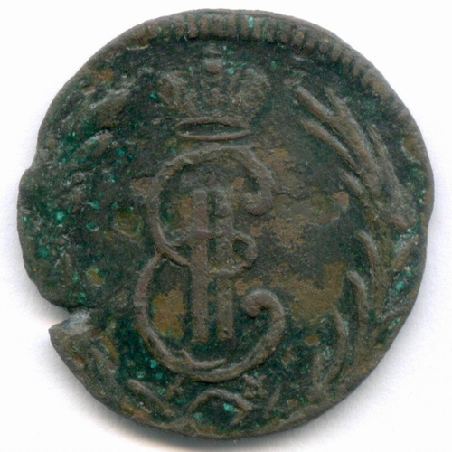 Денга 1769 год. КМ. Сибирская монета. F-