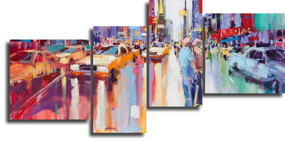 Модульная картина "Мегаполис красками"
