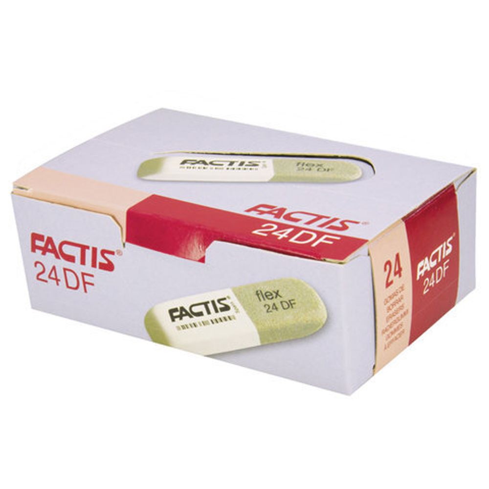 Ластик большой FACTIS Flex 24 DF (Испания), 74х20х10 мм, бело-серый, прямоугольный, CCF24DF