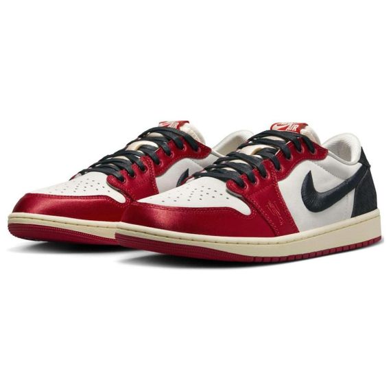 Jordan Air Jordan 1 Винтажные баскетбольные кроссовки Низкие Белый Черный Красный Унисекс