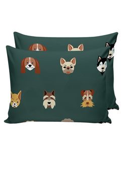 Постельное белье Сказка "Dogs " семейное Наволочка 50х70 см 2 шт Простынь на резинке 160х200 см Пододеяльник 145х215 см(2шт) , перкаль