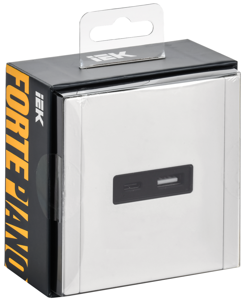 FORTE&PIANO Розетка USB A+C 3,1А FP250M металл белый IEK