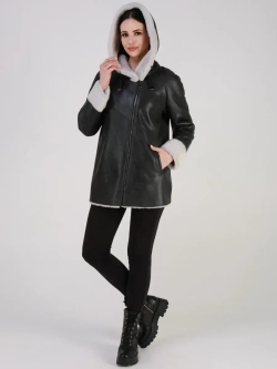 Дубленка зимняя натуральная с капюшоном