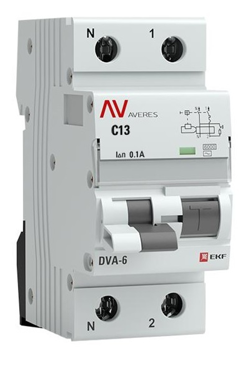Автомат дифференциальный EKF rcbo6-1pn-13C-100-ac-av