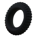 Черное эреционное кольцо с ребрышками Titan