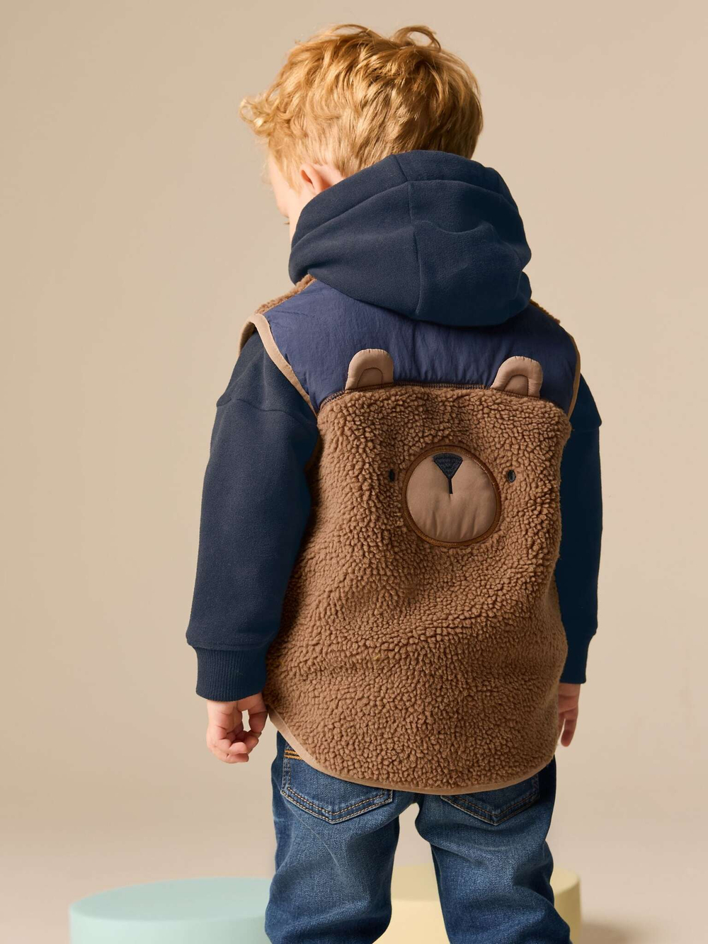 Жилет утепленный для мальчика Next Q60-437, Коричневый, Синий