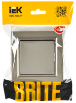 BRITE Выключатель 1-клавишный 10А в сборе ВСР10-1-0-БрШ шампань IEK