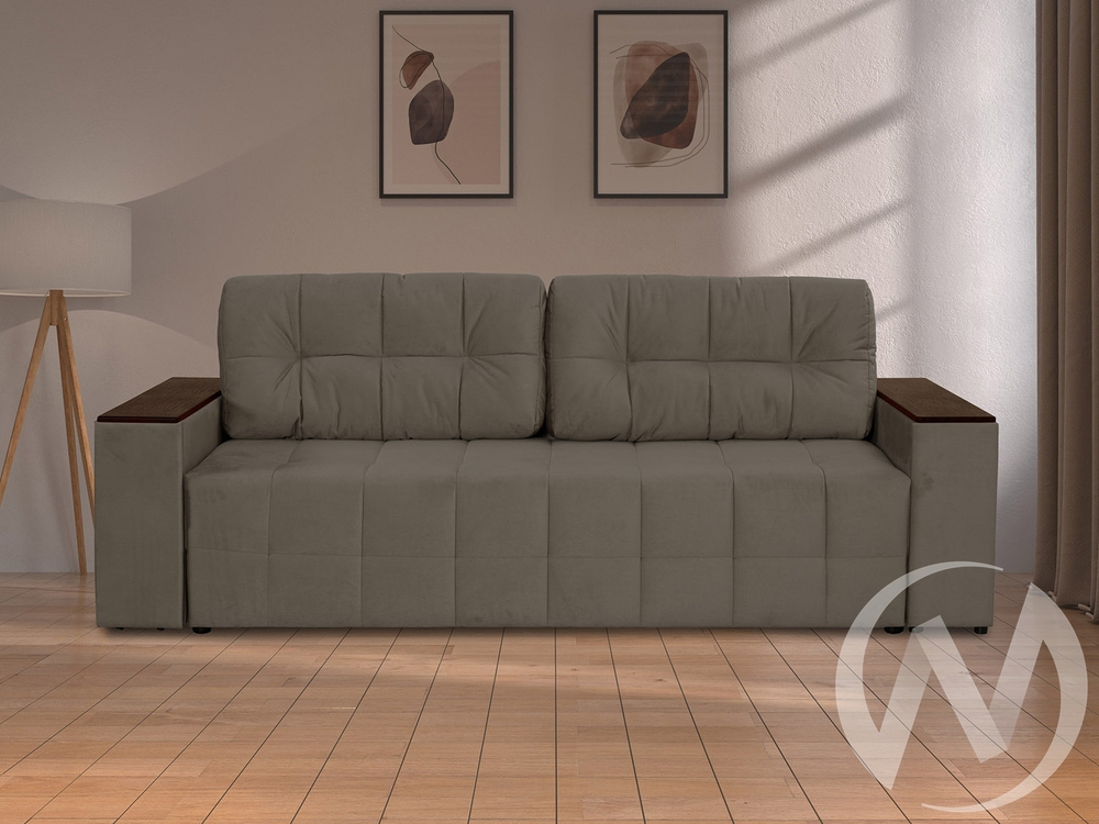 Диван прямой Элегант БД (2022) ДЕКОР ВЕНГЕ/GROUND 06 (песочно-серый)