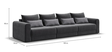 Модульный диван РИЧМОНД MODOOL MAX Вельвет CORD графит