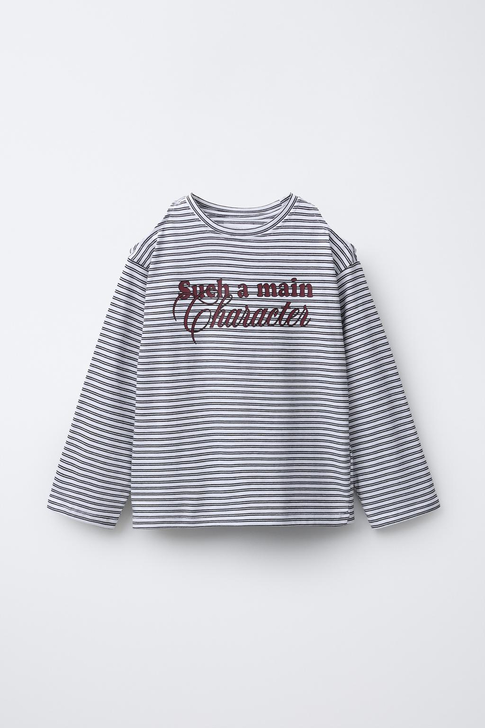 ZARA ФУТБОЛКА В ПОЛОСКУ С ВЫРЕЗАМИ, ЧЕРНЫЙ