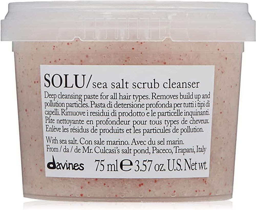 Очищающая паста-скраб с морской солью для всех типов волос Davines Solu Sea Salt Scrub Cleanser 75 мл