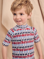 Костюм плавательный слитный для мальчика Next AG2-975, Голубой, Красный