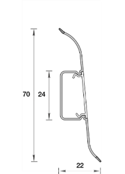 Плинтус ПВХ Идеал Классик 549 Лофт светло-бежевый 2200х70х22 мм