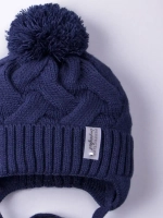 Шапка вязаная демисезонная на завязках для детей