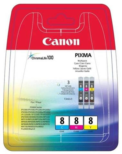 Набор картриджей CANON CLI-8 многоцветный (3 картриджа)