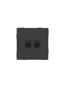 Розетка компьютерная 2-м KANT RJ45 кат.5E без шторки черн. уголь DKC 7012664