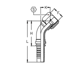 Фитинг DN 08 JIC (Г) 3/4 (45)