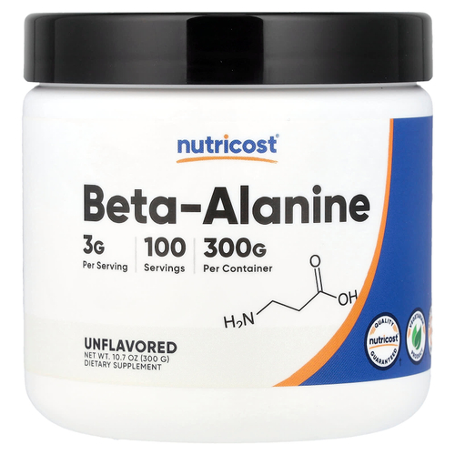Nutricost, бета-аланин, без добавок, 300 г (10,7 унции)