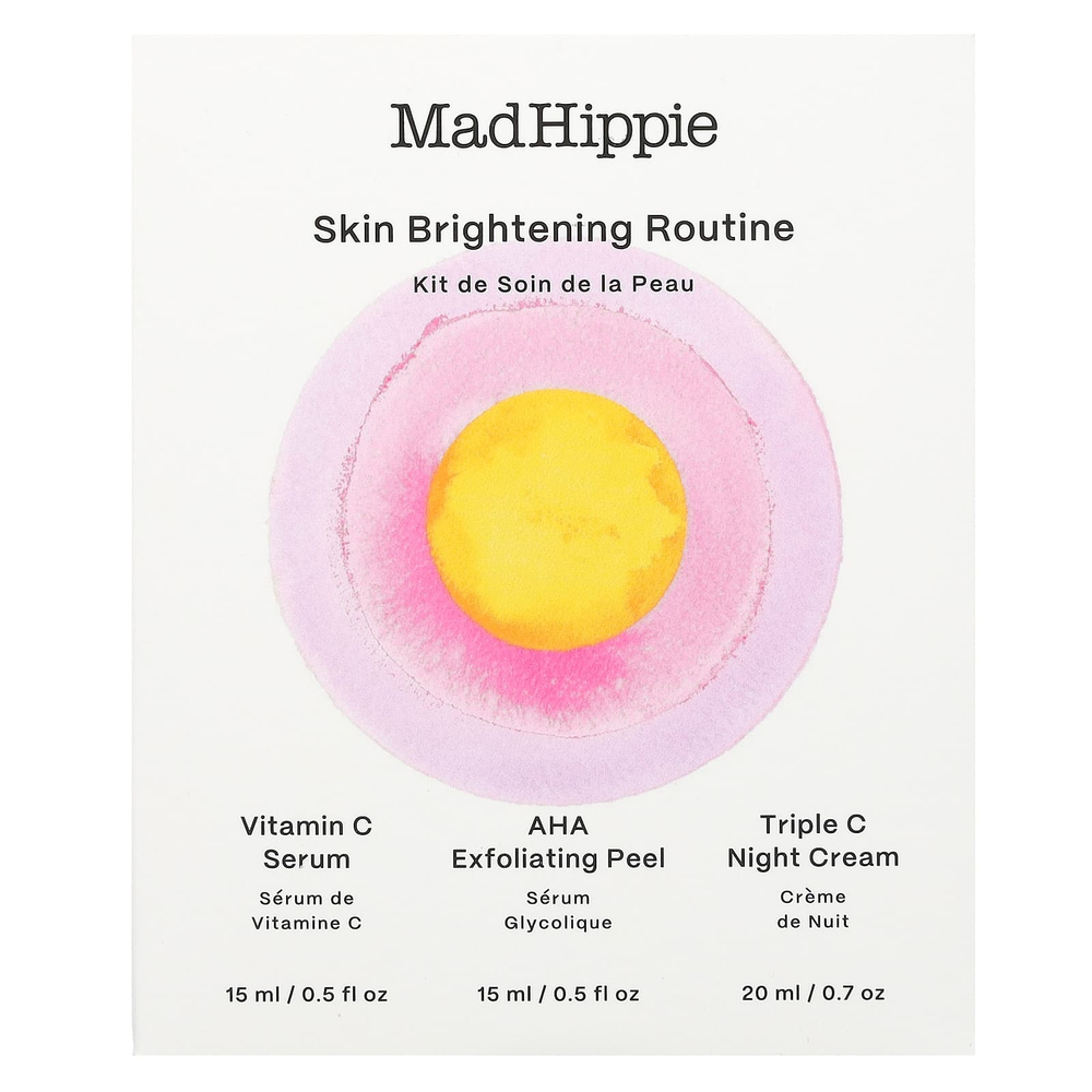 Mad Hippie, Регулярный набор для осветления кожи, набор из 3 предметов
