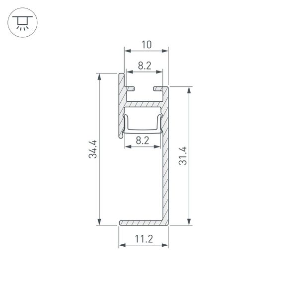 Профиль встраиваемый Arlight Plintus-H35-F-2000 Black 043599