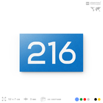 Номер на дверь 216, табличка на дверь для офиса, квартиры, кабинета, аудитории, склада, голубой 120х70 мм, Айдентика Технолоджи