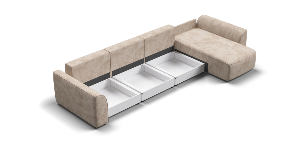 Угловой диван KING MODOOL MAX Велюр Alkantara пепел