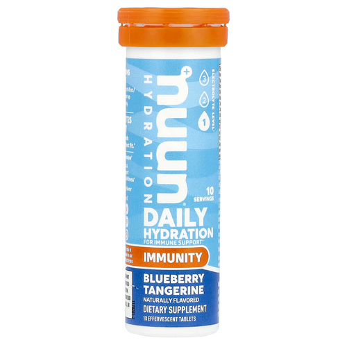Nuun, Hydration, Immunity, Blueberry Tangerine, 10 шипучих таблеток