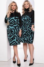 Платье "Эксклюзив" (бирюза/черное) П8328 LT Collection