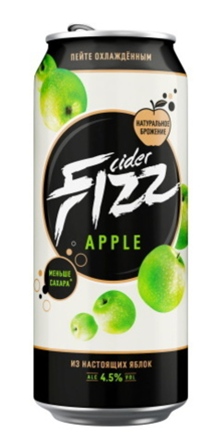 Сидр "FIZZ APPLE" Яблочный 0,45л. ж/б Лидское пиво