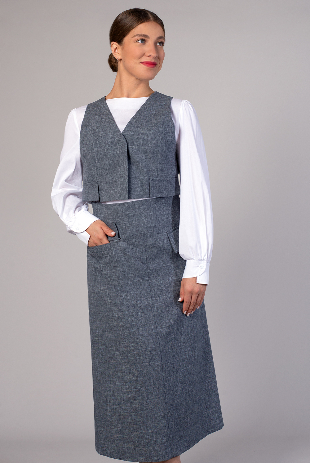 Юбка женская 4056ВП, графит #38Гра014056ВП