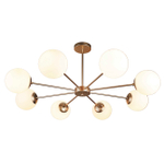 Светильник на штанге 8x40Вт E14, металл/стекло, шампань