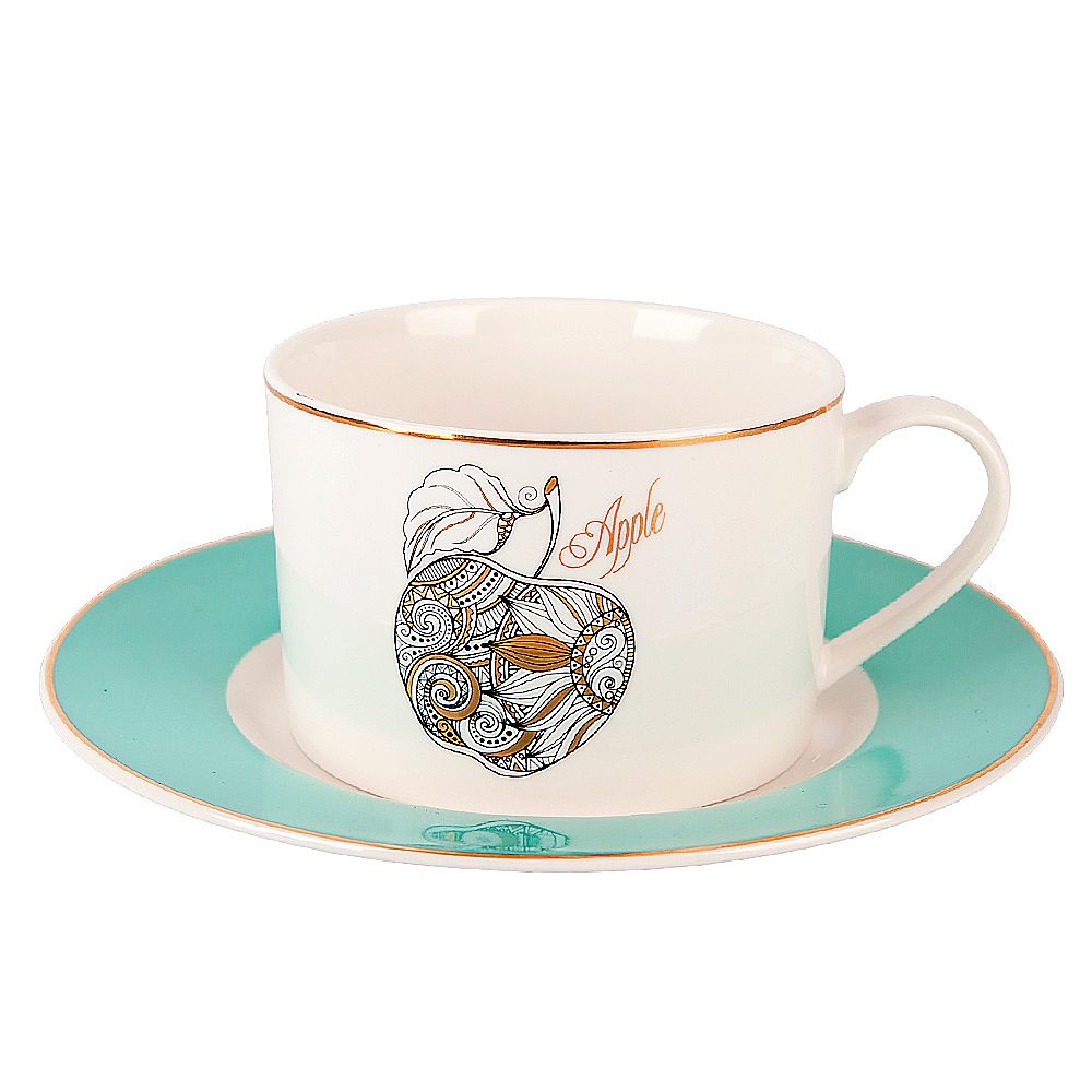 Набор чайный 4пр. " Apple&Pear" (2 персон) v=220мл (фарфор) (подарочная упаковка)