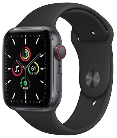 Часы Apple Watch SE GPS + Cellular 44мм Aluminum Case with Sport Band Серый космос/черный