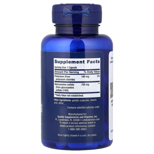 Life Extension, Сульфат глюкозамина, 60 капсул