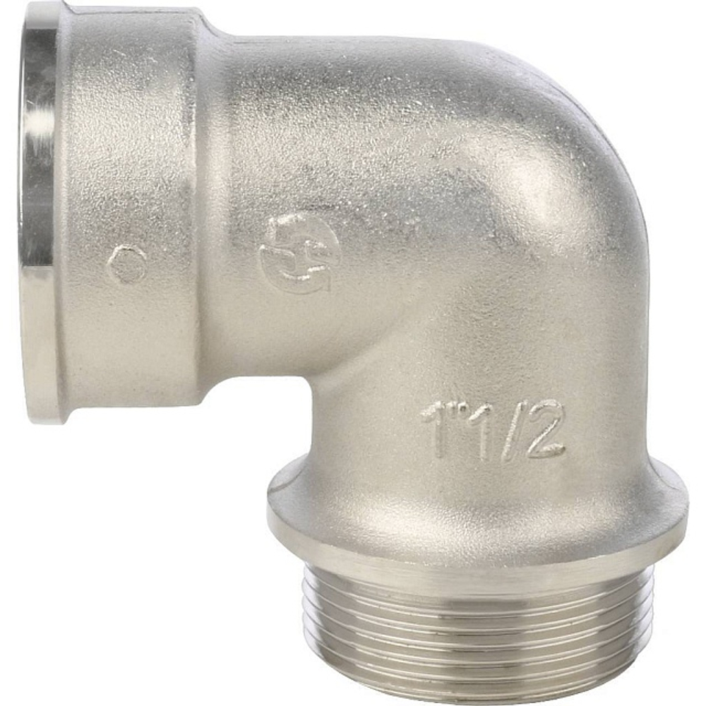 Переход с внутренней резьбы на наружную угловой с упором STOUT SFT 0016 - 1"1/2 (никелированный)