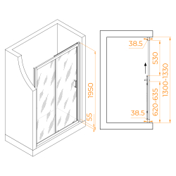 Душевая дверь RGW PA-016B (Прозрачное, 1300)