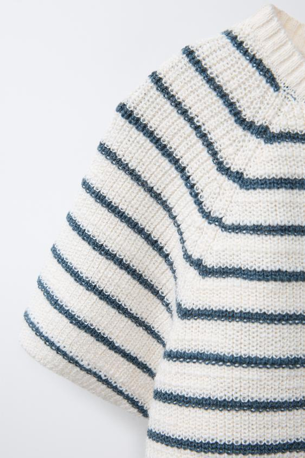 ZARA ТРИКОТАЖНЫЙ КОМБИНЕЗОН В ПОЛОСКУ, ЭКРЮ