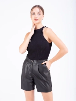 Шорты женские кожаные, шорты из экокожи