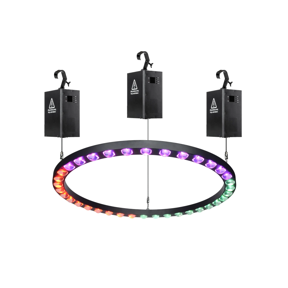 Three Winch + One Beam Ring 90 см — подъёмник с LED кольцом RGBW 540 Вт