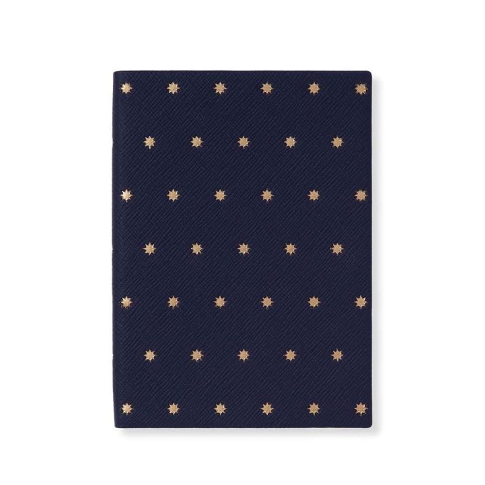 Smythson Блокнот Soho Notebook in Panama Stars Navy