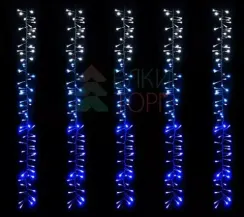 Светодиодная бахрома с эффектом бегущий огонь 2*1м., 24V, 320 LED ламп бело - синего цвета, прозрачный провод, Beauty Led (ESI320-SH10-1WB)