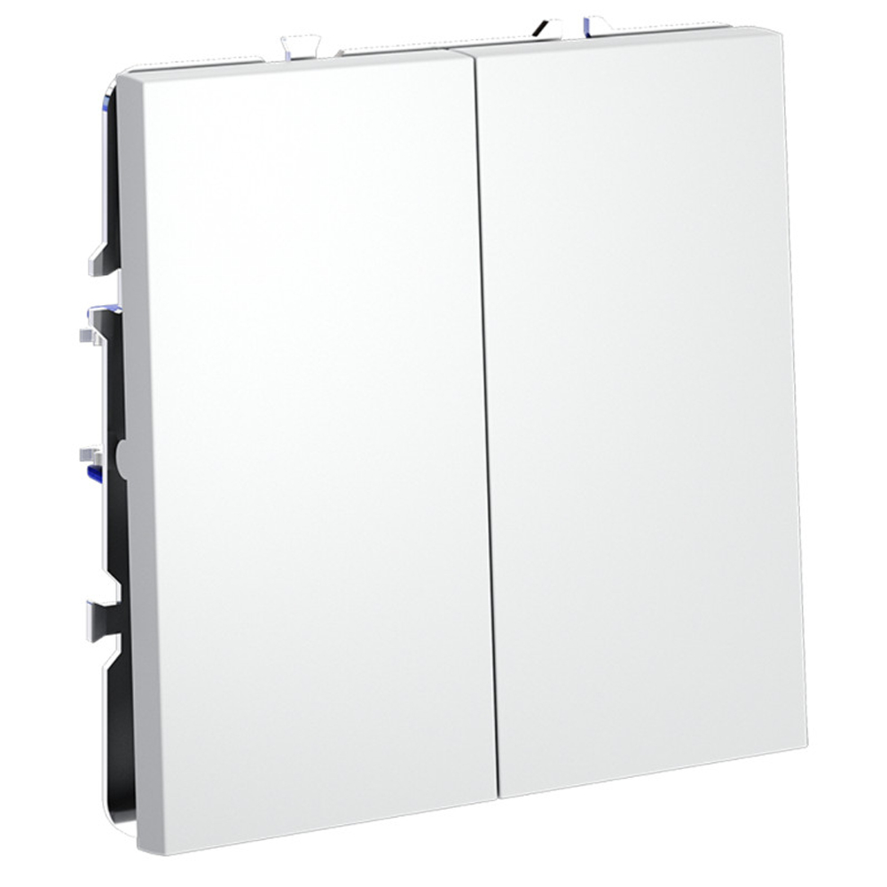 Проходной переключатель встраиваемый VOLTUM S70 двухклавишный 10А, (белый матовый)